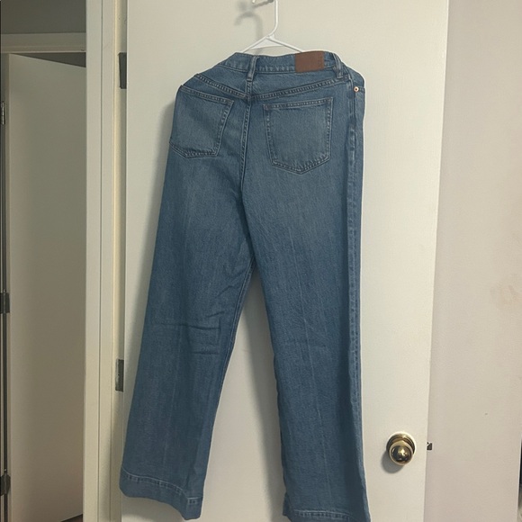 J. Crew Wide-Leg High-Rise Jeans in Medium Blue Denim - Picture 3 of 3